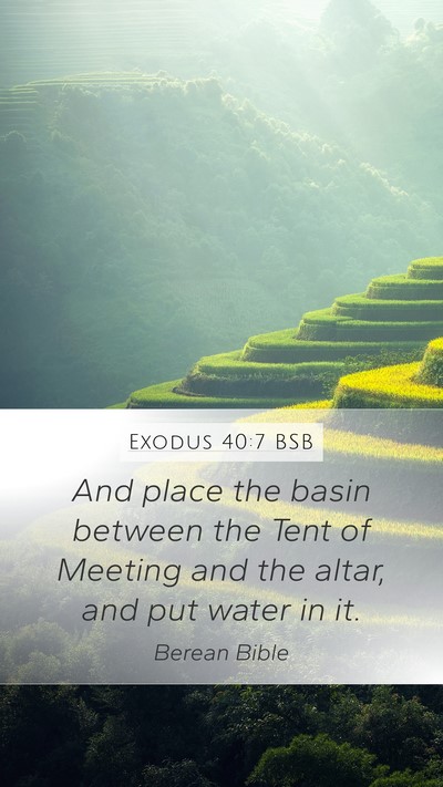 Exodus 40:7 BSB Mobile Phone Wallpaper - And place the basin between the Tent of Meeting - Mobile Bible Verse Wallpaper
