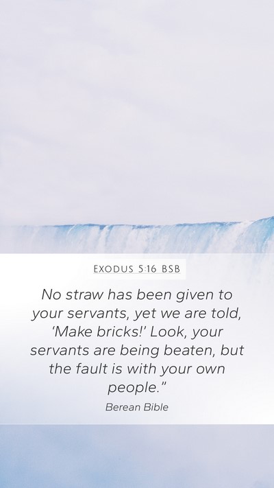 Exodus 5:16 BSB Mobile Phone Wallpaper - No straw has been given to your servants, yet we - Mobile Bible Verse Wallpaper