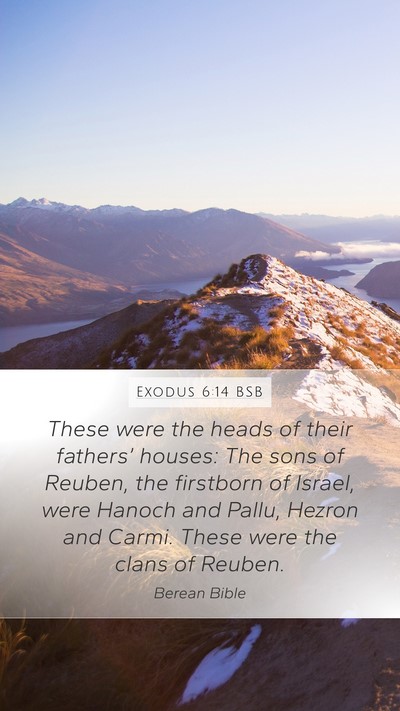 Exodus 6:14 BSB Bible Verse Image