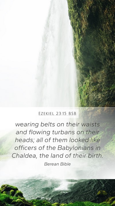 Ezekiel 23:15 BSB Mobile Phone Wallpaper - wearing belts on their waists and flowing turbans - Mobile Bible Verse Wallpaper