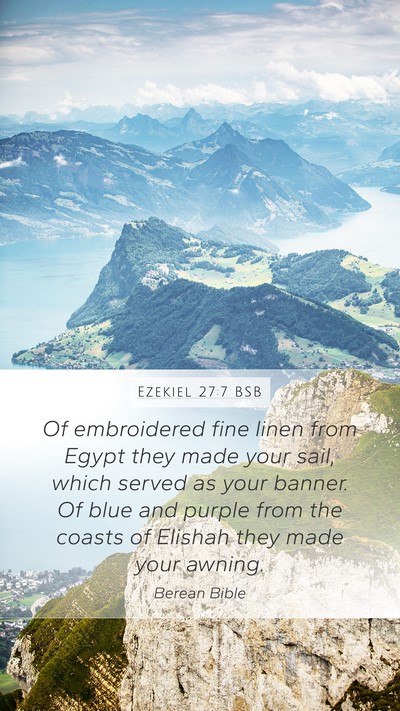 Ezekiel 27:7 BSB Bible Verse Image