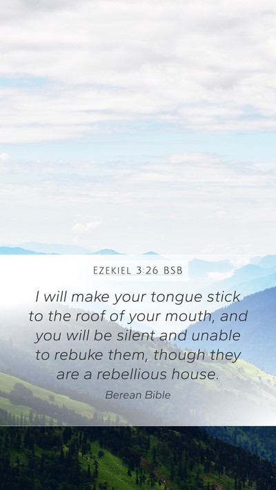 Ezekiel 3:26 BSB Bible Verse Image