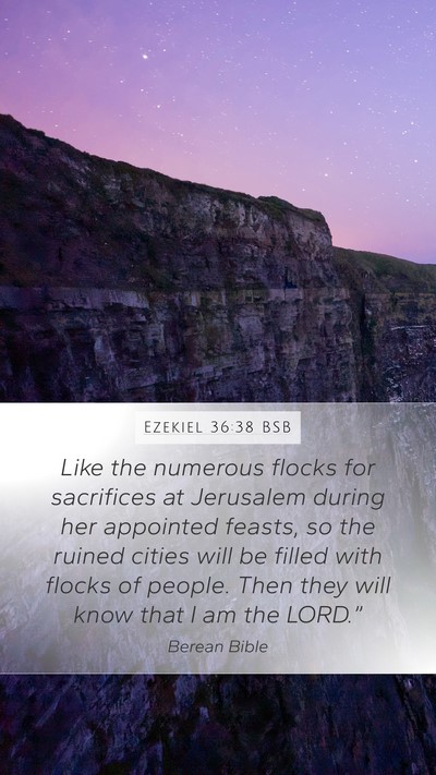 Ezekiel 36:38 BSB Mobile Phone Wallpaper - Like the numerous flocks for sacrifices at - Mobile Bible Verse Wallpaper