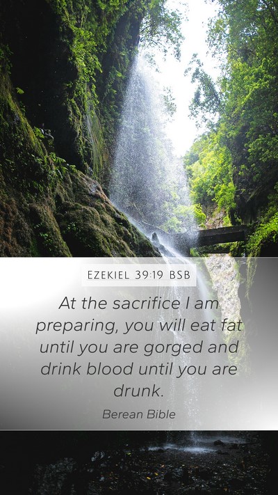 Ezekiel 39:19 BSB Mobile Phone Wallpaper - At the sacrifice I am preparing, you will eat fat - Mobile Bible Verse Wallpaper