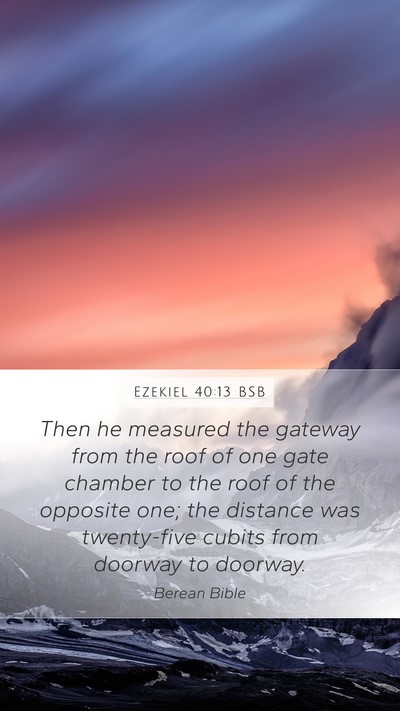 Ezekiel 40:13 BSB Mobile Phone Wallpaper - Then he measured the gateway from the roof of one - Mobile Bible Verse Wallpaper