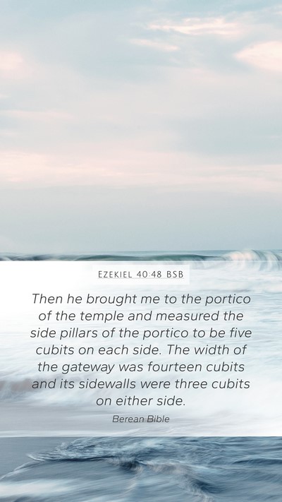 Ezekiel 40:48 BSB Bible Verse Image