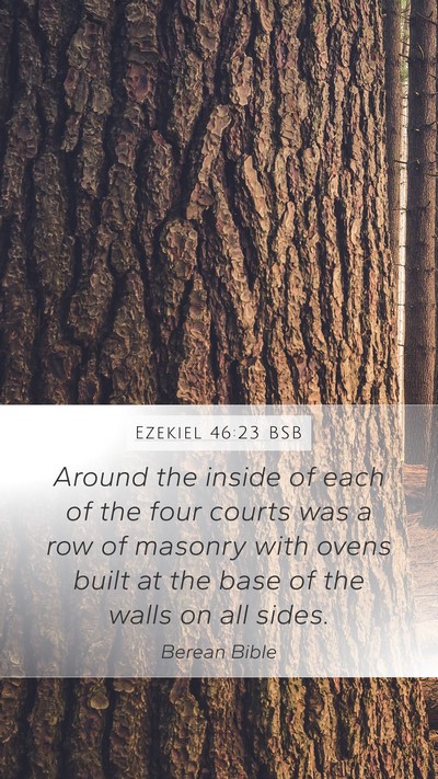 Ezekiel 46:23 BSB Mobile Phone Wallpaper - Around the inside of each of the four courts was - Mobile Bible Verse Wallpaper