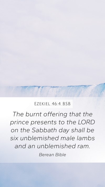 Ezekiel 46:4 BSB Mobile Phone Wallpaper - The burnt offering that the prince presents to - Mobile Bible Verse Wallpaper