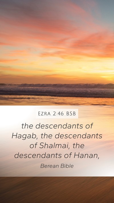 Ezra 2:46 BSB Mobile Phone Wallpaper - the descendants of Hagab, the descendants of - Mobile Bible Verse Wallpaper