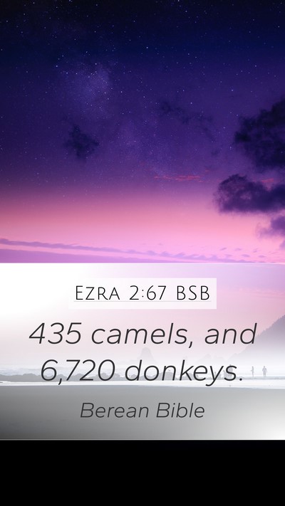 Ezra 2:67 BSB Mobile Phone Wallpaper - 435 camels, and 6,720 - Mobile Bible Verse Wallpaper
