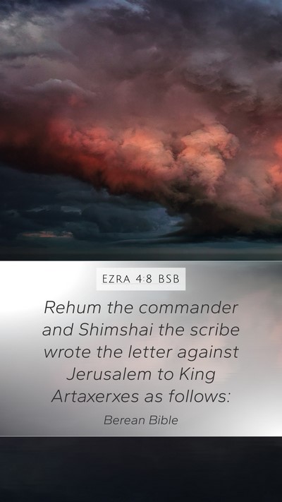Ezra 4:8 BSB Bible Verse Image