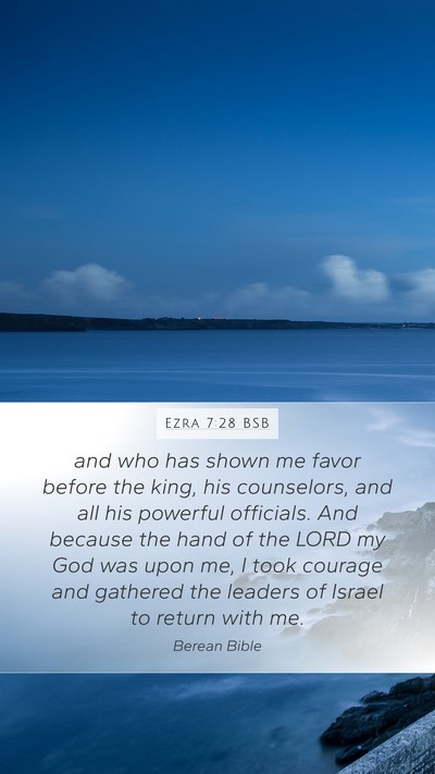Ezra 7:28 BSB Bible Verse Image