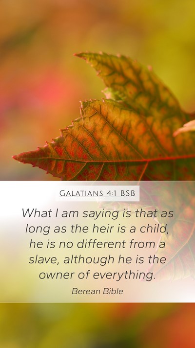 Galatians 4:1 BSB Mobile Phone Wallpaper - What I am saying is that as long as the heir is a - Mobile Bible Verse Wallpaper