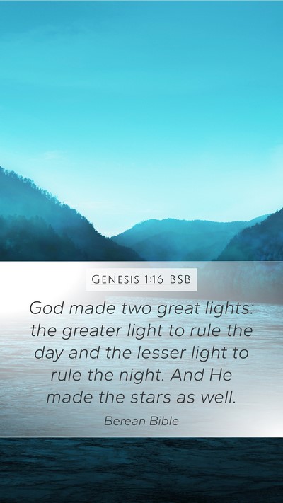 Genesis 1:16 BSB Bible Verse Image