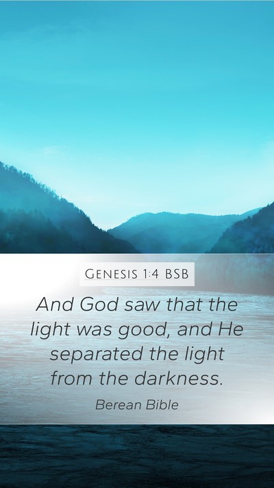 Genesis 1:4 BSB Bible Verse Image
