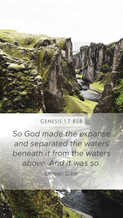 Genesis 1:7 BSB Bible Verse Image