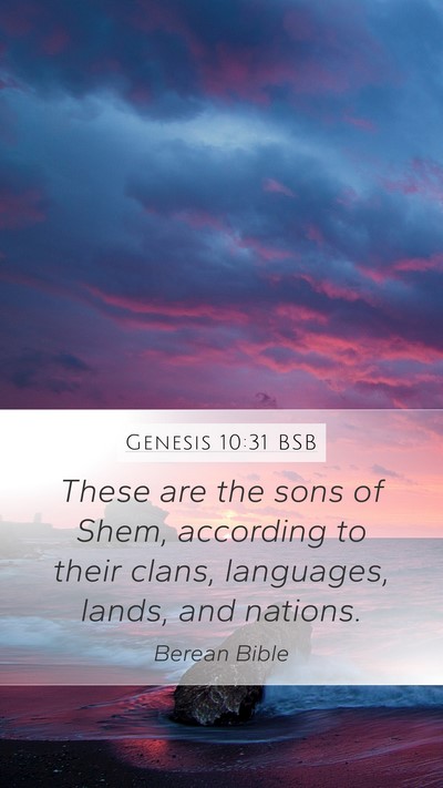 Genesis 10:31 BSB Bible Verse Image