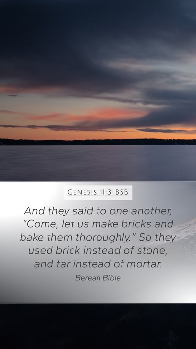 Genesis 11:3 BSB Bible Verse Image