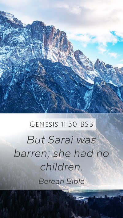 Genesis 11:30 BSB Bible Verse Image