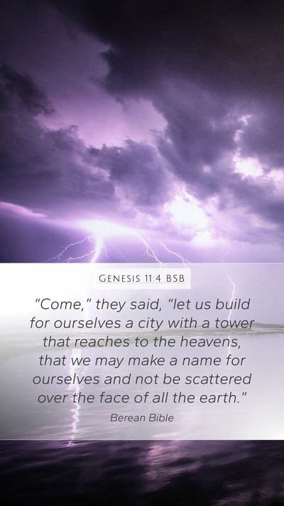 Genesis 11:4 BSB Bible Verse Image