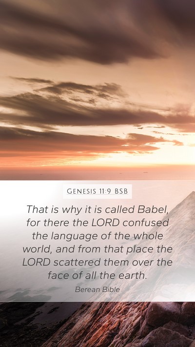 Genesis 11:9 BSB Bible Verse Image