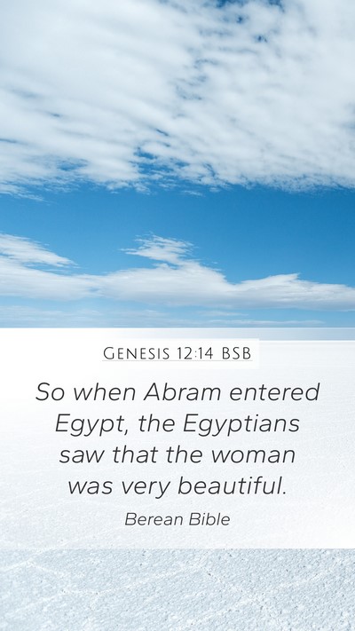 Genesis 12:14 BSB Bible Verse Image