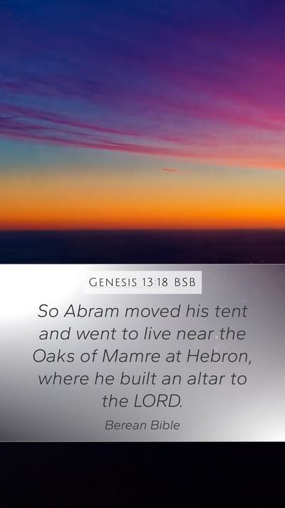 Genesis 13:18 BSB Bible Verse Image
