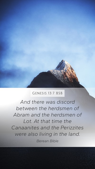 Genesis 13:7 BSB Bible Verse Image