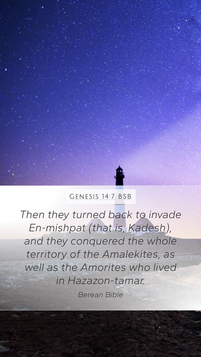 Genesis 14:7 BSB Bible Verse Image