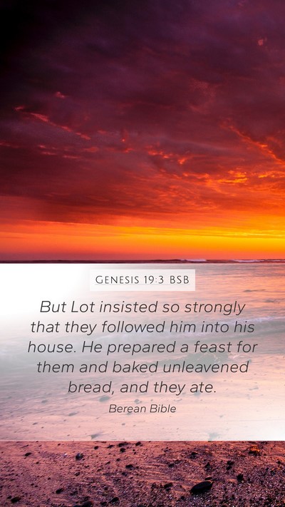 Genesis 19:3 BSB Bible Verse Image