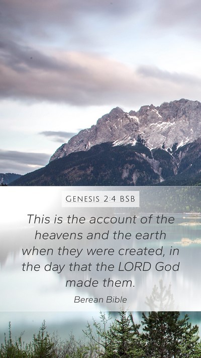 Genesis 2:4 BSB Bible Verse Image