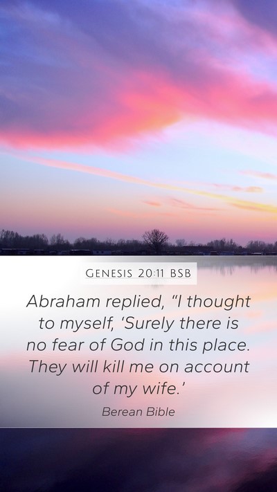 Genesis 20:11 BSB Bible Verse Image