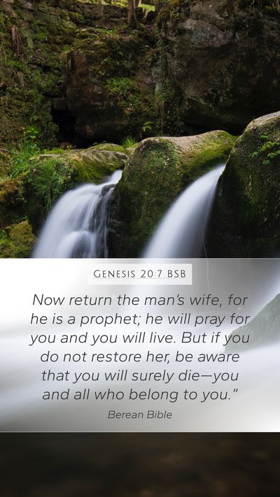 Genesis 20:7 BSB Bible Verse Image