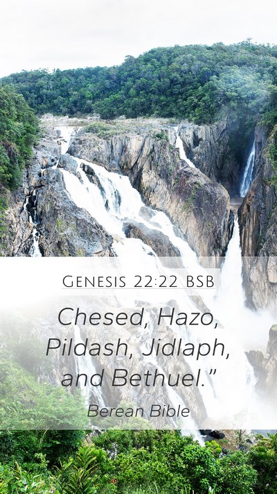 Genesis 22:22 BSB Mobile Phone Wallpaper - Chesed, Hazo, Pildash, Jidlaph, and - Mobile Bible Verse Wallpaper