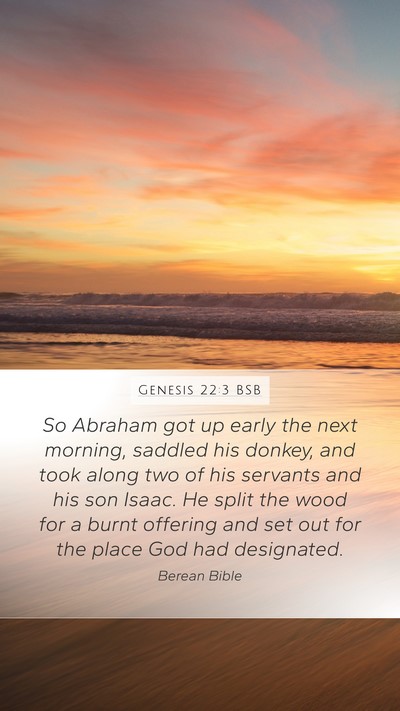 Genesis 22:3 BSB Bible Verse Image
