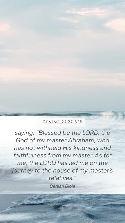 Genesis 24:27 BSB Bible Verse Image