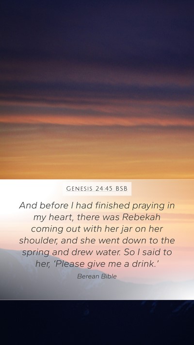 Genesis 24:45 BSB Bible Verse Image