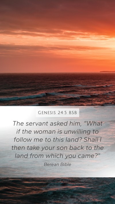 Genesis 24:5 BSB Bible Verse Image
