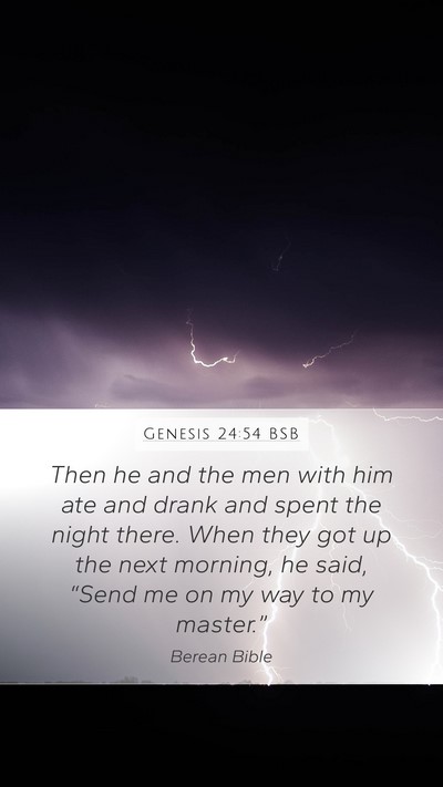 Genesis 24:54 BSB Bible Verse Image
