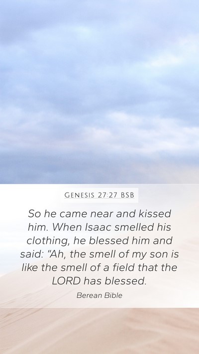 Genesis 27:27 BSB Bible Verse Image