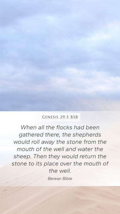 Genesis 29:3 BSB Bible Verse Image