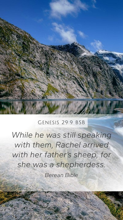 Genesis 29:9 BSB Bible Verse Image