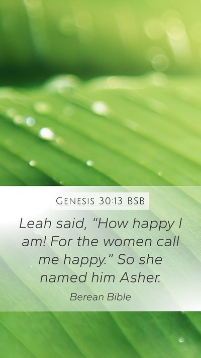 Genesis 30:13 BSB Bible Verse Image