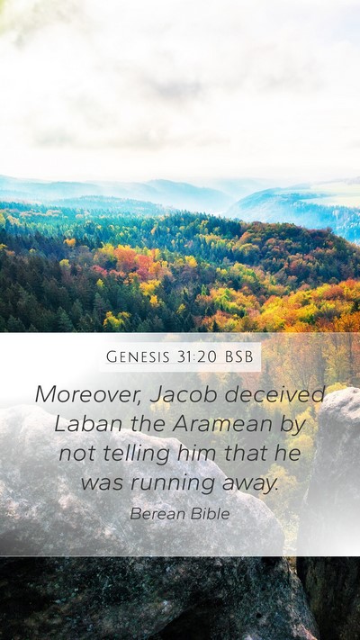 Genesis 31:20 BSB Bible Verse Image
