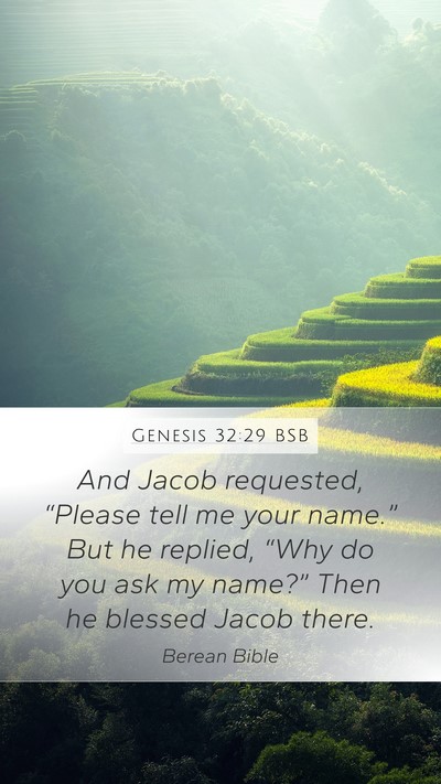 Genesis 32:29 BSB Mobile Phone Wallpaper - And Jacob requested, “Please tell me your - Mobile Bible Verse Wallpaper