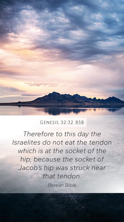 Genesis 32:32 BSB Bible Verse Image