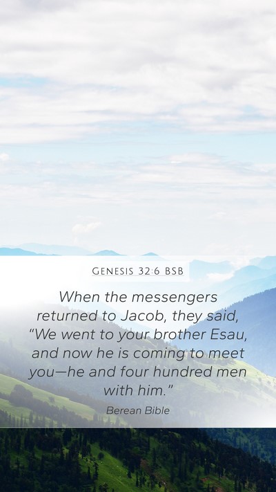 Genesis 32:6 BSB Bible Verse Image