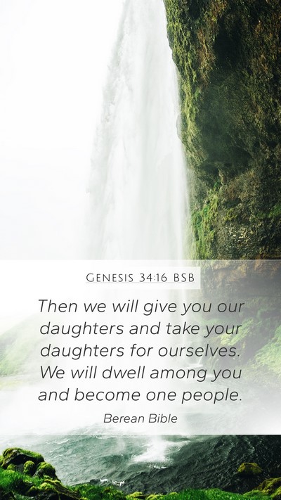 Genesis 34:16 BSB Bible Verse Image