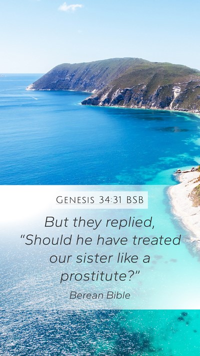 Genesis 34:31 BSB Bible Verse Image