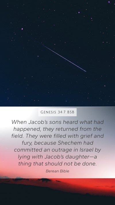 Genesis 34:7 BSB Bible Verse Image